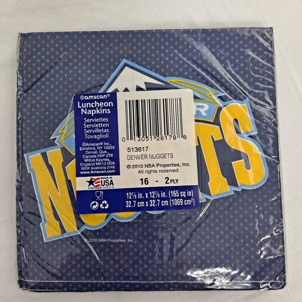 NBA Denver Nuggets Party Napkins Sports Fan 16 Count